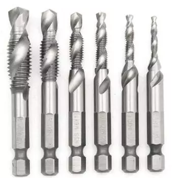 Practical Submarine Express 6Pc Sm3-M10 Композитный метчик, сверло, резьбовые спирали, метчик для экипажа, 1/4 Hex Cbb