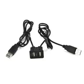 Практичный адаптерный кабель Dual USB, простая установка, заподлицо, внутренняя панель, детали, совершенно новая приборная панель автомобиля 1 X 100 см CHINA