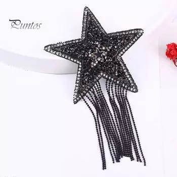Практичный блестящий широко используемый значок для шитья одежды, пятиконечная звезда, аппликация на одежду, железная наклейка для шарфа золотистый/серебряный
