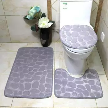 Практичный коврик для ванной с водопоглощением, моющийся, бытовые булыжники с тиснением, нескользящие ковры для ванной комнаты серый