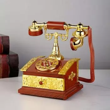 Практичный ностальгический телефон музыкальная шкатулка мультфильм классический телефон с циферблатом модель имитация музыкальная шкатулка украшения крыльцо