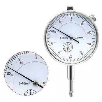 Precision 0.01mm Dial Indicator Gauge 0-10mm Meter Precise 0.01mm Resolution Indicator Gauge Mesure Instrument Tool Dial Gauge Pack of 1