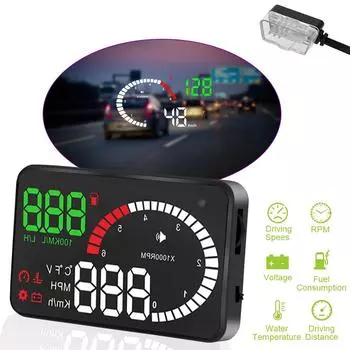 Предупреждение о скорости и топливе 4 X6 OBD2 HUD Автомобильный проекционный дисплей 5.5 A8 Data Диагностический инструмент Светодиодный проектор на лобовое стекло Универсальный автоматический сигнализатор напряжения X6