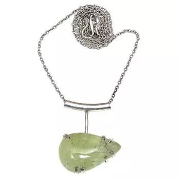 Prehnite Pendant Gifted Silver Gemstone Lot Plated Necklace Natural Multi