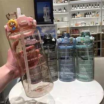 Прекрасная чашка для воды, большая емкость, портативная чашка для воды, цветочная чашка для чая, 2000 мл, чашка для воды, чашка для напитков, кофейная чашка