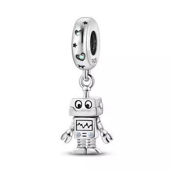 Прекрасные подвески-роботы Walli Mechanic Bot, бусины, подходят для оригинального модного браслета, ожерелье, подвеска из стерлингового серебра 925 пробы, ювелирные изделия