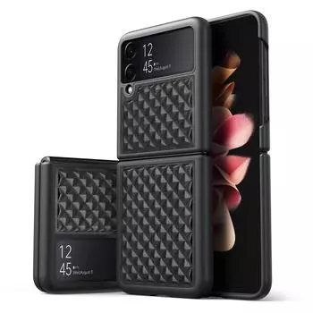 Премиальный чехол из натуральной кожи для Samsung Galaxy Z Flip 4 5g с точными вырезами, защита от падения, противоскользящий чехол для Galaxy Z Flip 3 For Galaxy Z Flip 3 чёрный