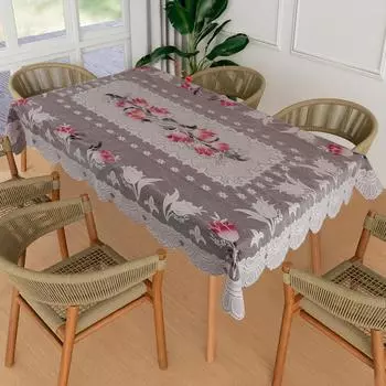 Premium Center Table Cloth, Soft Cotton Knitting Fabric (Spring-104, 40x60- Center Table) 60 x 40 inch (Rectangular
