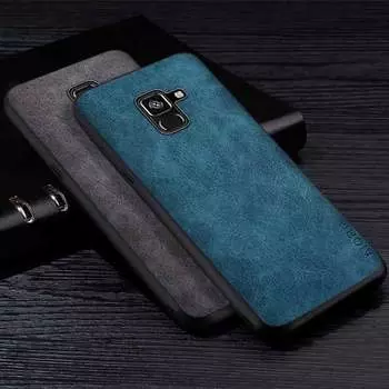 Премиум-чехол из искусственной кожи для Samsung Galaxy A8 Plus, устойчивый к царапинам однотонный чехол для Samsung Galaxy A8 Plus Galaxy A8 2018 серый
