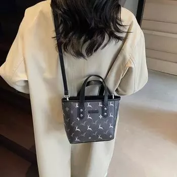 Premium vegetable basket bucket small bag women s new fashion commuter handbag single shoulder oblique span bag чёрный