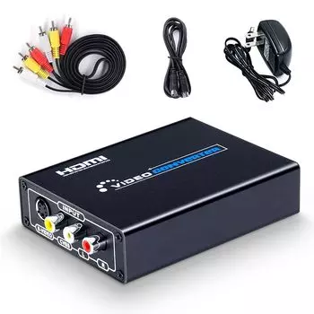 Преобразователь ELEVIEW Terminal to HDMI, совместимый с 1080p Composite 3RCA to HDMI Преобразователь видео Аналоговое видео в HDMI, совместимый с Retro