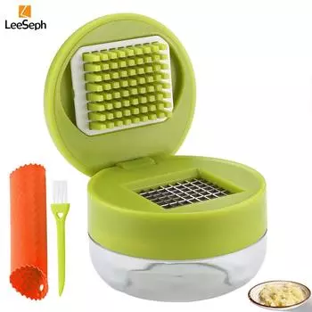 Пресс для чеснока и измельчитель Leeseph, лезвие из нержавеющей стали, кухонный пресс для чеснока, легко чистить, подходит для дома, кемпинга
