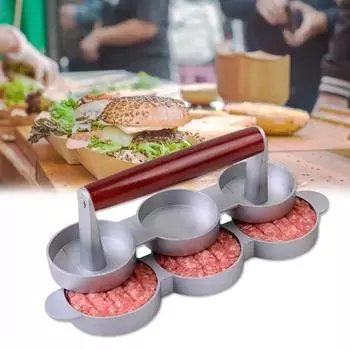 Пресс для гамбургеров Triple Burger Press Круглая форма Антипригарное покрытие для котлет Chef Hamburger Мясо Говядина Гриль Пресс для бургеров Форма для приготовления котлет