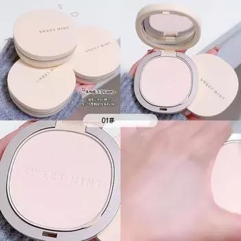Pressed Powder for Long-lasting Setting and Touch-ups - Minimizes Pores, No Caking, Natural Finish with Included Powder Puff waterproof powder 01 White Color