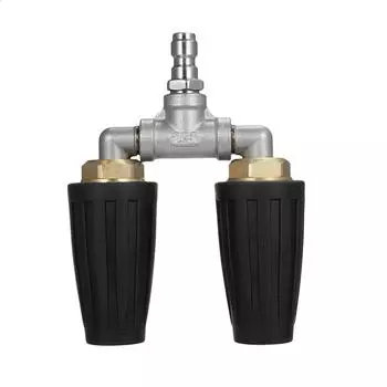 Pressure Washer Turbo Nozzle, 360° Rotating Dual Turbo Nozzle with 1/4 Quick Connector 2.0 Orifice 4-6 GPM 4000 PSI чёрный