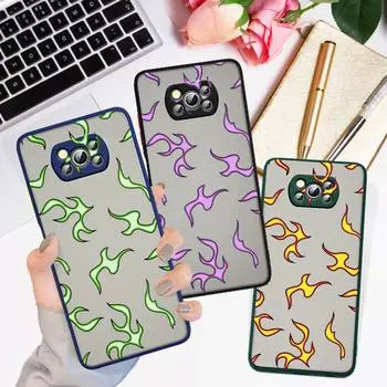 Pretty Flames For Xiaomi Poco X3 GT NFC M3 Note 10 11 Ultra Lite 10T 10S CC9 Pro Frosted Translucent Phone Case Xiaomi Mi Poco X3 GT