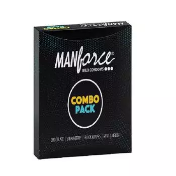 Презерватив MANFORCE Combo Pack, шоколад, клубника, кофе, черный виноград, дыня, 20 презервативов в упаковке