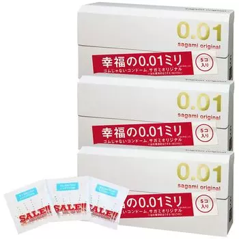 Презерватив Sagami Original Презерватив Счастье 5 штук x 3 с бонусным лосьоном 0.01 0.01 0.01мм