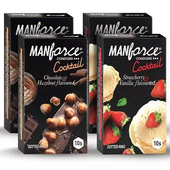 Презервативы для коктейлей Manforce (Клубника+ваниль и шоколад+фундук) 40 штук