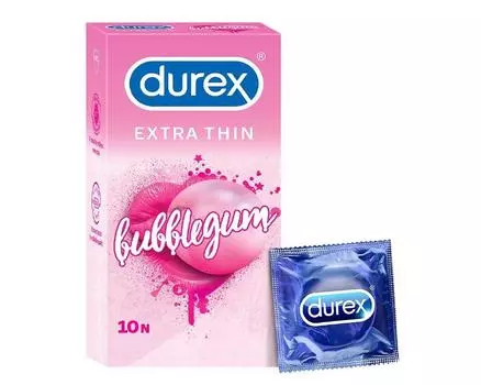 Презервативы Durex Extra thin со вкусом жевательной резинки для мужчин - 10 шт.