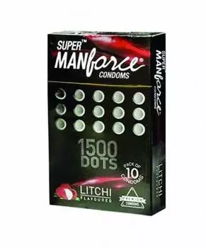 Презервативы Манфорсе точечные со вкусом Литчи 10 шт., Litchi Flavoured Condoms Manforce 10 pcs.