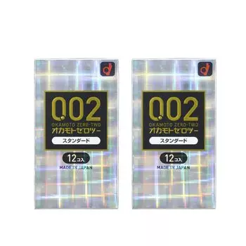Презервативы Okamoto Zero Zero Two EX 1 коробка 12 шт 0,02 (обычный набор из 2-х предметов)