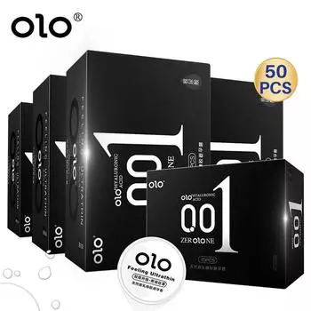 Презервативы OLO001, ультратонкие презервативы с закрытым сенсорным экраном, 50 шт., презервативы со смазкой на основе гиалуроновой кислоты для мужчин M