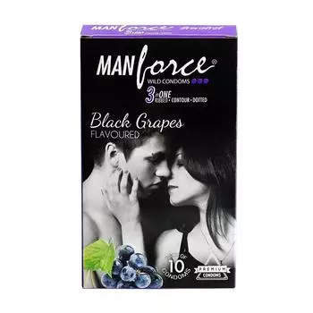 Презервативы с ароматом Черного Винограда (10 шт), Wild Condom Black Grapes, Manforce