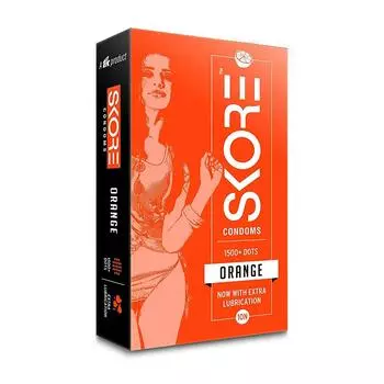 Презервативы точечные с ароматом Апельсина (10 шт), Orange Flavoured Condoms, Skore