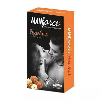 Презервативы точечные с ароматом Лесного ореха (10 шт), Hazelnut Flavoured Condoms, Manforce 7 x 2.5 x 11.8 cm