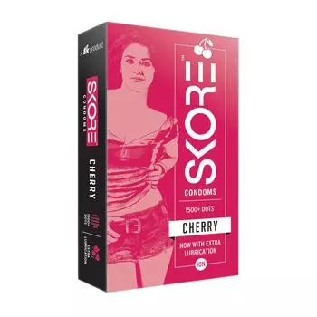 Презервативы точечные с ароматом Вишни (10 шт), Cherry Flavoured Condoms, Skore