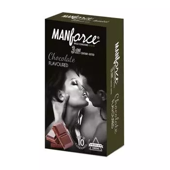 Презервативы точечные со ароматом Шоколада (10 шт), Wild Chocolate Condoms, Manforce