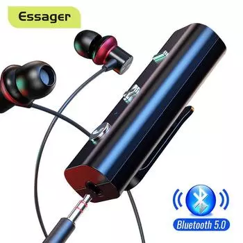 Приемник Essager Bluetooth 5,0 для наушников с разъемом 3,5 мм, беспроводной адаптер Bluetooth Aux, аудиомузыкальный передатчик для наушников