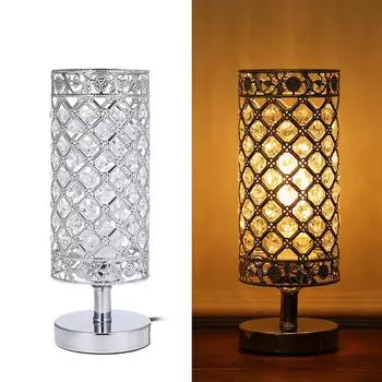 Прикроватная лампа Tomshine Crystal Silver, настольная лампа, сертифицированная UL, декоративная для спальни, гостиной, столовой, кофейни, книжного шкафа