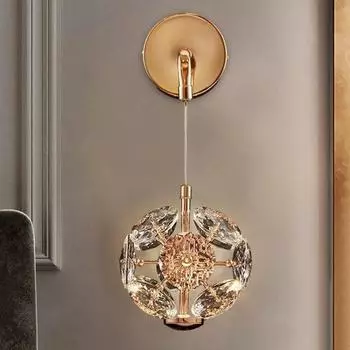 Прикроватная подвесная лампа Crystal Dandelion, настенная лампа прикроватной тумбочки для спальни