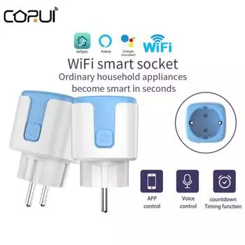 Приложение Corui Vesync 16a, европейская вилка, Wi-Fi, умная розетка с монитором мощности, домашняя розетка, поддержка Alexa Google Home Assistant 16A