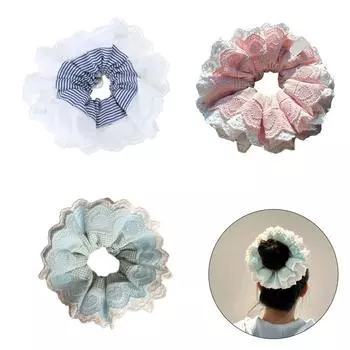 Принцесса Scrunchies Многослойная резинка для волос кружевные кольца для волос Очаровательная многослойная резинка для волос веревка для волос для девочки F