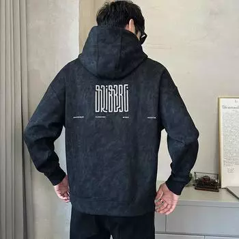 Printed Letter Hoodie Sweatshirt Men s Autumn and Winter New Sports Korean Style Handsome Youth Pullover Jacket Versatile and Handsome S