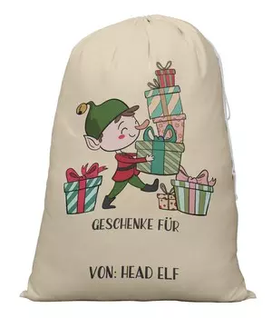 Printtoo 2 Pcs Large Santa Sacks with Drawstring Canvas Xmas Gifts Bags for Kids Christmas 27x20 Inch 27 x 20 Inches бежевый