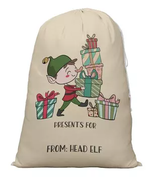 Printtoo 2 Pcs Santa Gift Sack For Kids Presents Xmas Bag Christmas Sack Personalized Bags Large 27x20 Inch 27 x 20 Inches бежевый
