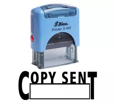 Printtoo COPY SENT Self Inking Rubber Stamp Custom Shiny Office Канцелярские товары Impression Area 14 mm x 38 mm чёрный