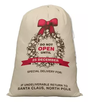 Printtoo Pack of 2 Drawstring Special Delivery Extra Large Size Christmas Sack Re-Usable Xmas Present Storage 27x20 Inch 27 x 20 Inches бежевый