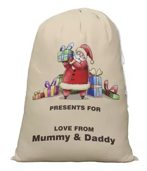 Printtoo Pack of 2 Drawstring Special Delivery Extra Large Size Christmas Sack Re-Usable Xmas Present Storage 27x20 Inch 27 x 20 Inches бежевый