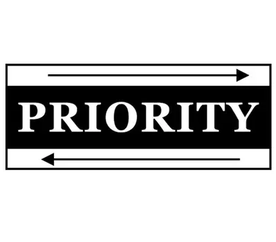 Printtoo Priority Self Inking Rubber Stamp Pre-Inked Office Stamp — канцелярские товары для домашнего офиса, 47 x 20 мм красный