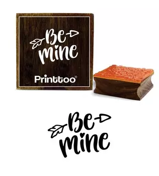 Printtoo Scrap-booking Be Mine Word Design Деревянный резиновый штамп для печати карт Блок-2 x 2 2 x 2 Inches коричневый
