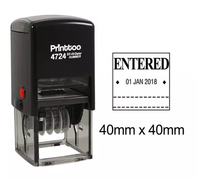 Printtoo Self Inking Dater Stamp с введенным текстом Канцелярские товары Дата документа Резина 40 mm x 40 mm.(Approx) чёрный