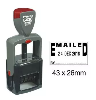 Printtoo Self Inking Heavy Duty Dater Stamp с отправкой по электронной почте с помощью текста и знака Space Date Rubber 43 mm x 26 mm.(Approx) чёрный