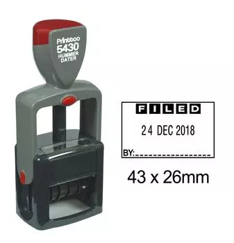 Printtoo Self Inking Heavy Duty Dater Stamp с заполненной текстом канцелярской датой резины 43 mm x 26 mm.(Approx) чёрный