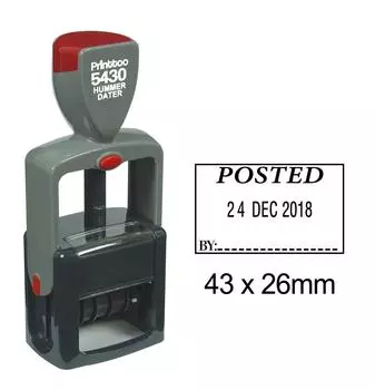 Printtoo Self Inking Heavy Duty Dater Stamp с резиной для документа с датой в тексте 43 mm x 26 mm.(Approx) чёрный