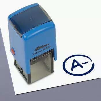Printtoo Teachers Stamp Grade A Minus Self,Inking Rubber Stamp Motivation Encouragement Review Messages Grading For Homework School Classroom - 20mmx20mm чёрный